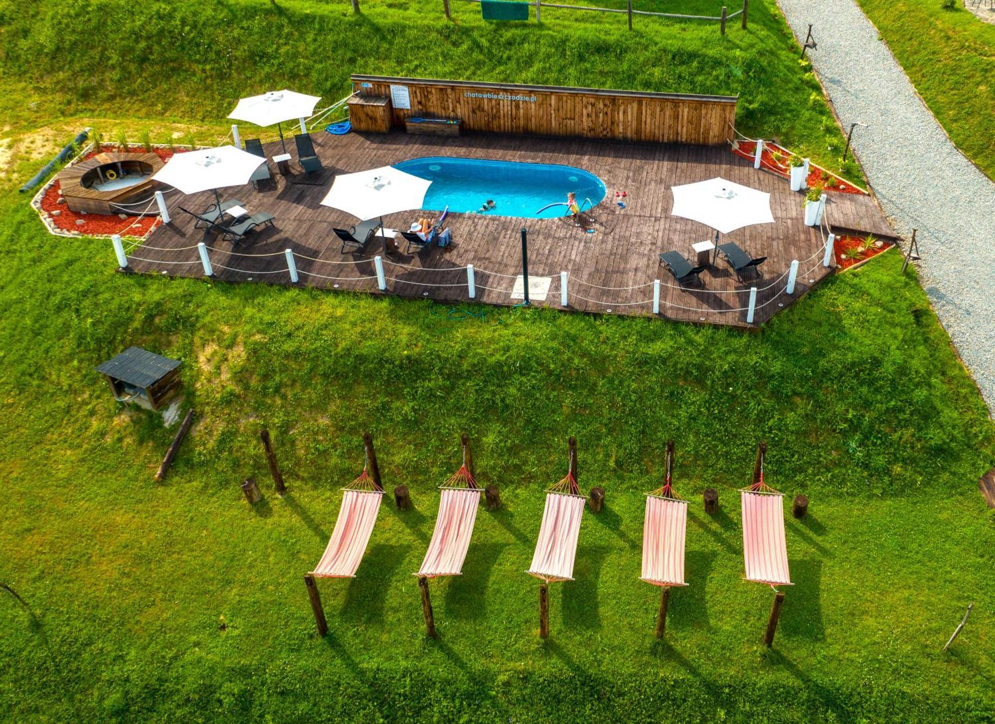 Chata W Bieszczadzie Apartamenty I Domki Z Basenem Bieszczady Polańczyk Exterior foto